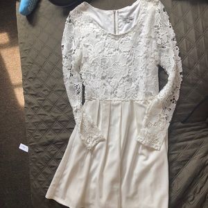 White lace top dress